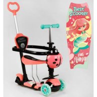 Самокат 5в1 трехколесный Best Scooter, с защитным бампером, PU колеса с подсветкой 56006