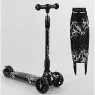 Самокат трехколесный Best Scooter MAXI складной алюминиевый руль, колеса PU со светом 11-505