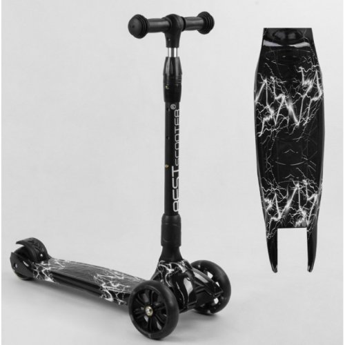 Самокат трехколесный Best Scooter MAXI складной алюминиевый руль, колеса PU со светом 11-505