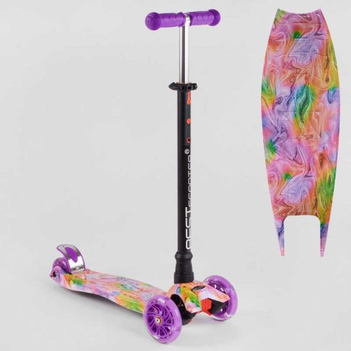 Детский самокат Best Scooter MAXI с подсветкой, фиолетовый 779-2435