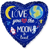 Фольгированные шары с рисунком 18" love you to the moon & back