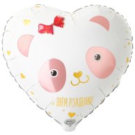 Фольгированные шары с рисунком 18" ily сердце розовое на красном