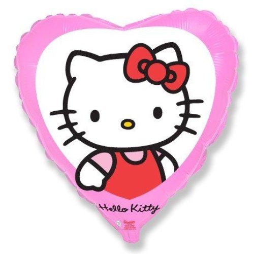 Фольгированные шары с рисунком 18" hello kitty на розовом
