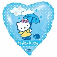 Фольгированные шары с рисунком 18" hello kitty с зонтиком