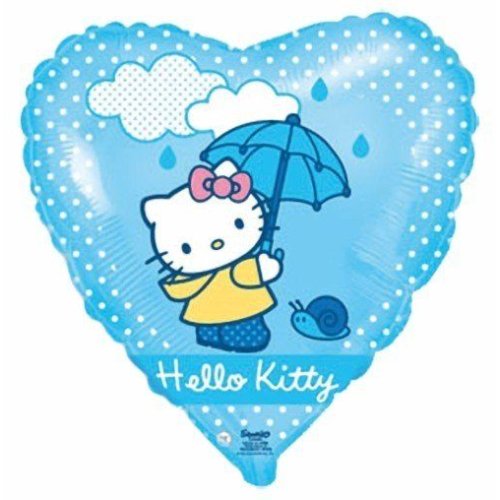 Фольгированные шары с рисунком 18" hello kitty с зонтиком