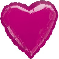Фольгированные шары без рисунка сердце 18" металлик fuchsia