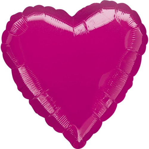 Фольгированные шары без рисунка сердце 18" металлик fuchsia