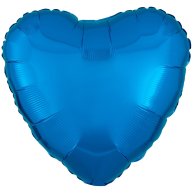 Фольгированные шары без рисунка сердце 18" металлик blue