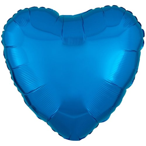 Фольгированные шары без рисунка сердце 18" металлик blue