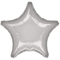Фольгированные шары без рисунка звезда 19" металлик silver