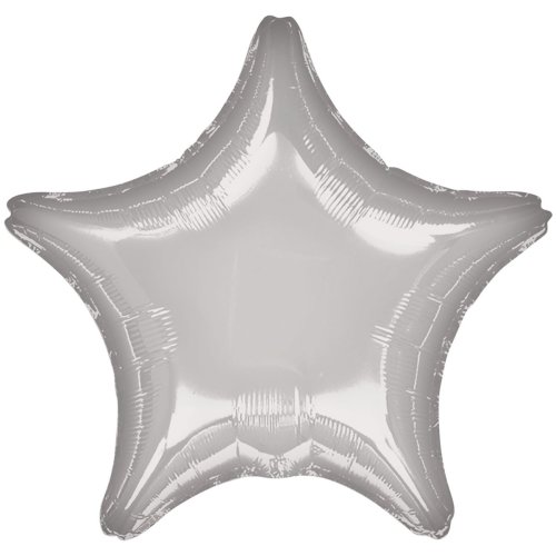 Фольгированные шары без рисунка звезда 19" металлик silver