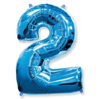 Фольгированные шары цифра 2 blue