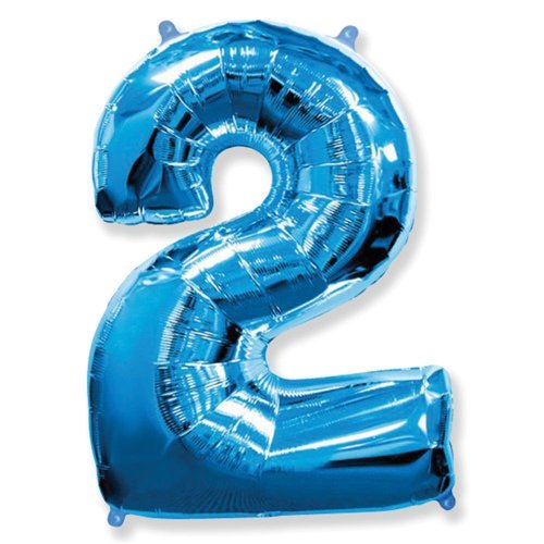 Фольгированные шары цифра 2 blue