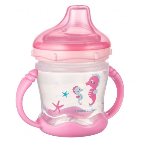 Кружка непроливайка Canpol Babies Sweet fun 180 мл, розовая 57/300_pin