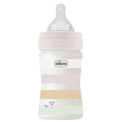 Пластиковая бутылочка Chicco Well-Being Colors, медленный поток, 0м+, 150 мл, розовая 28611.11