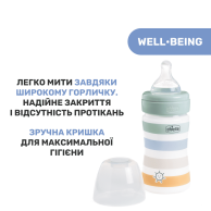 Пластиковая бутылочка Chicco Well-Being Colors, медленный поток, 0м+, 150 мл, голубая 28611.21