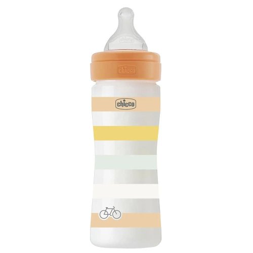 Пластиковая бутылочка Chicco Well-Being Colors, средний поток, 2м+, 250 мл 28623.31
