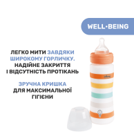 Пластиковая бутылочка Chicco Well-Being Colors, быстрый поток, 4м+, 330 мл 28637.31