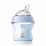 Пластиковая бутылочка Chicco Natural Feeling, медленный поток, 0+, 150 мл, голубая 81311.20