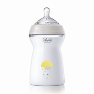 Пластиковая бутылочка Chicco Natural Feeling, 6м+, 330 мл, серая 81335.30