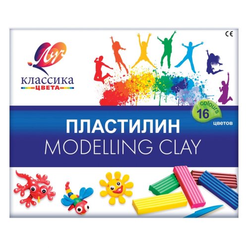Пластилин Луч "Классика" 16 цв. со стеком (540 254)
