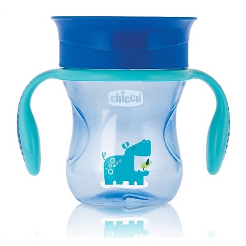 Чашка пластиковая для питья Chicco Perfect Cup 200мл. от 12 месяцев (голубая) 06951.20.50