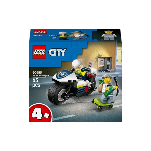 Конструктор Lego City Преследование на полицейском мотоцикле, 65 деталей 60455