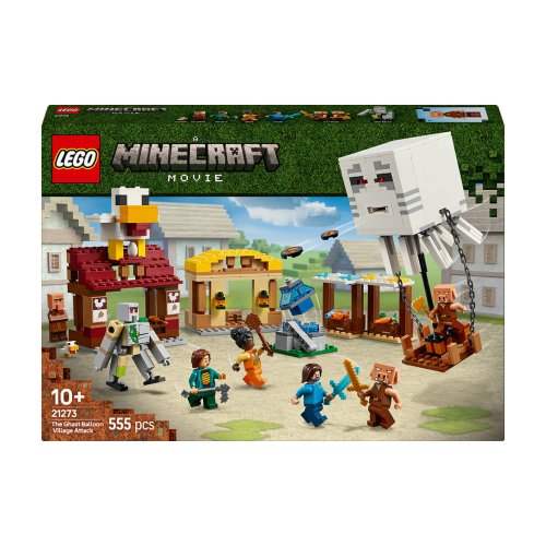 Конструктор Lego Minecraft Нападение на деревню с воздушным шаром Гаст, 555 деталей 21273