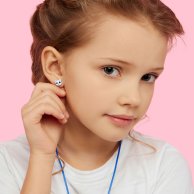 Серебряные серьги UmaUmi Котик с рыбкой, серебро 925 210570900624
