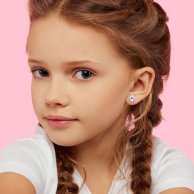 Серебряные серьги UmaUmi Котик с рыбкой, серебро 925 210570900624