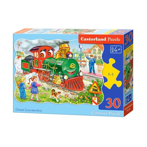 Пазлы Castorland 30 эл. Зеленый локомотив (B-03433)