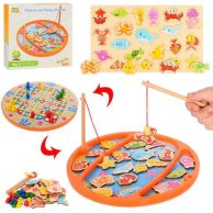 Деревянная игрушка Рыбалка 2в1, магнитная, игра-ходилка,(MD1785)
