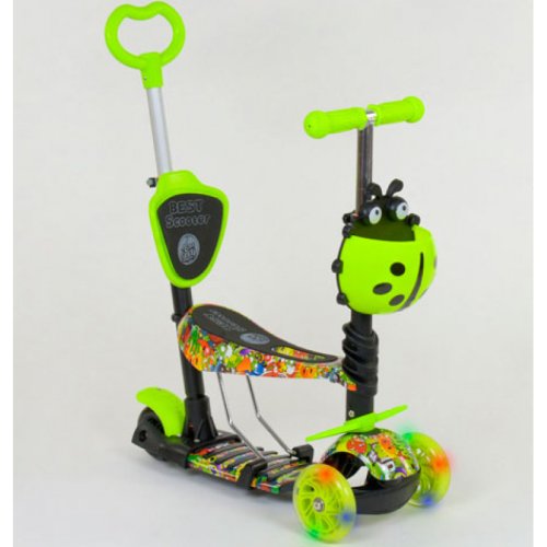 Самокат 5в1 Best Scooter, АБСТРАКЦИЯ, PU колеса, подсветка колес 55945
