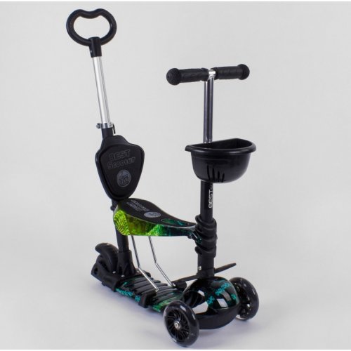 Самокат 5в1, PU колеса с подсветкой Best Scooter черный 10999